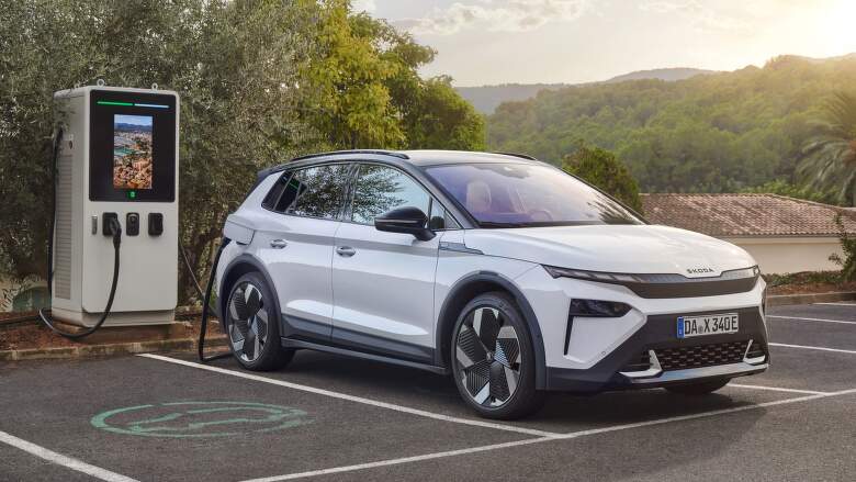 Škoda Elroq zvládne na rýchlonabíjačke dobitie z 10 na 80 % za zhruba 25–28 minút. Zdroj: www.skoda-storyboard.com