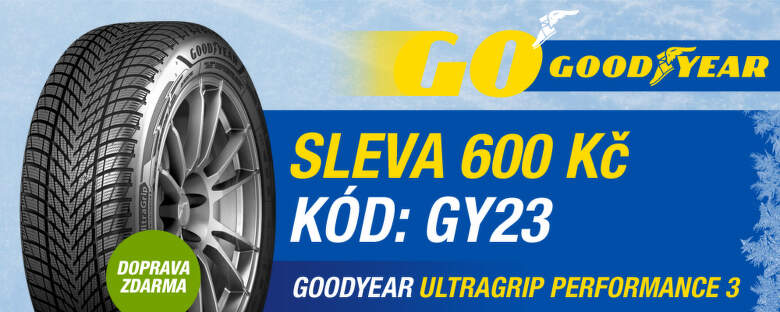 Získejte slevu 600 Kč na pneu Goodyear s kódem GY23